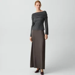 A-Line Maxi Skirt in Satin
