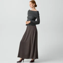 A-Line Maxi Skirt in Satin