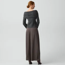 A-Line Maxi Skirt in Satin