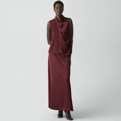 A-Line Maxi Skirt in Satin