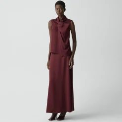 A-Line Maxi Skirt in Satin