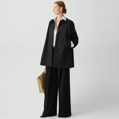 A-Line Trench Coat in Sleek Cotton