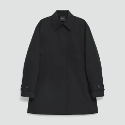 A-Line Trench Coat in Sleek Cotton