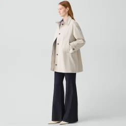A-Line Trench Coat in Sleek Cotton