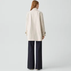 A-Line Trench Coat in Sleek Cotton
