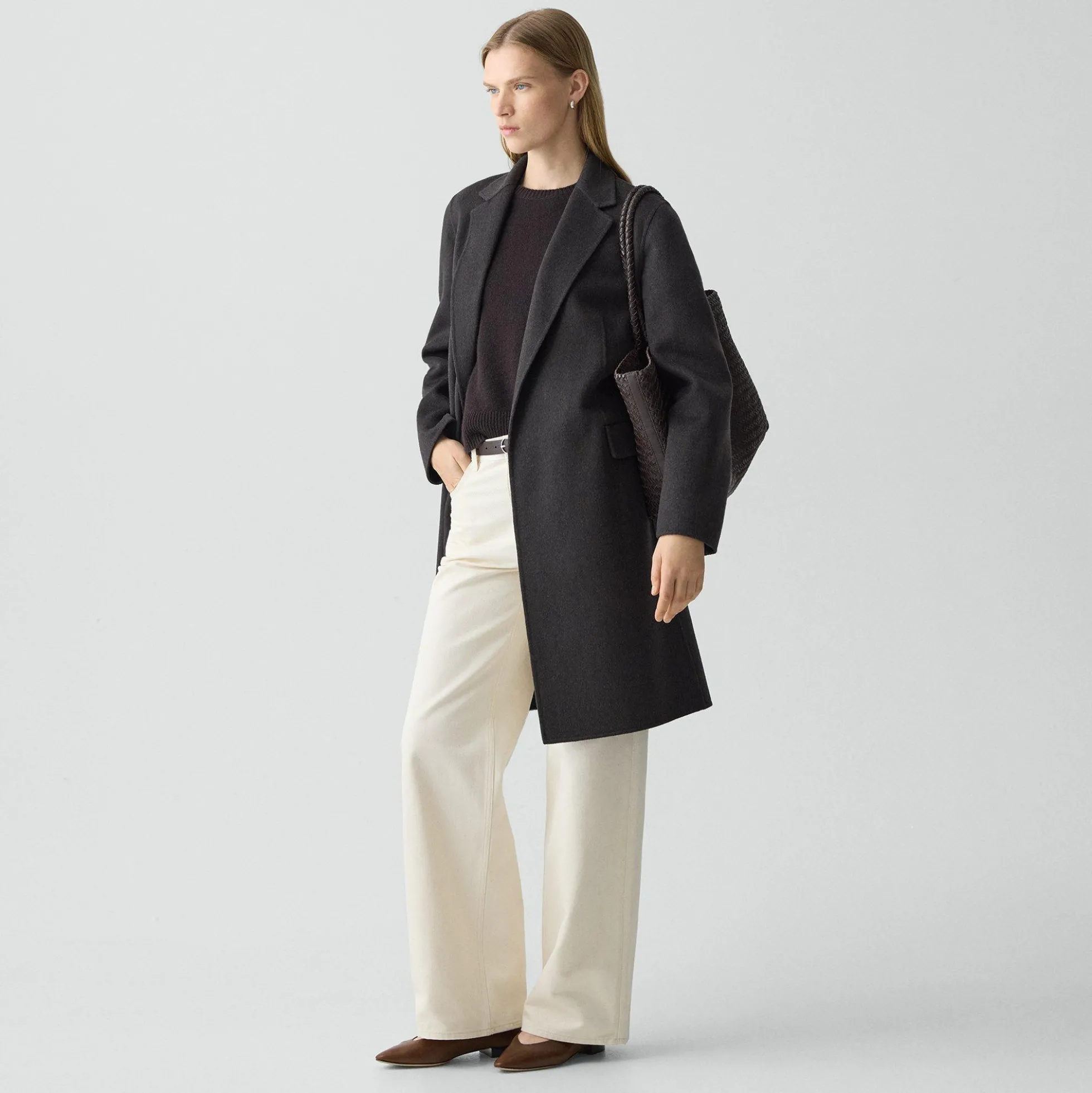 Belted Coat in Double-Face Wool-Cashmere