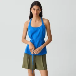 Belted Halter Top in Relaxed Silk