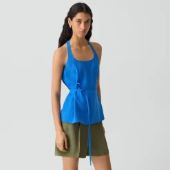 Belted Halter Top in Relaxed Silk