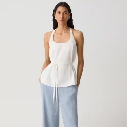 Belted Halter Top in Relaxed Silk