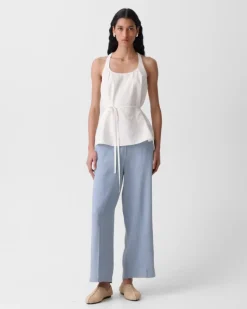 Belted Halter Top in Relaxed Silk