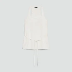 Belted Halter Top in Relaxed Silk