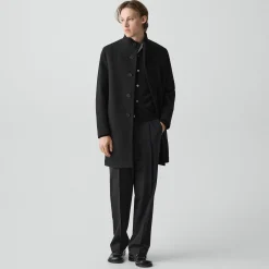 Belvin Coat in Textured Wool-Blend Melton