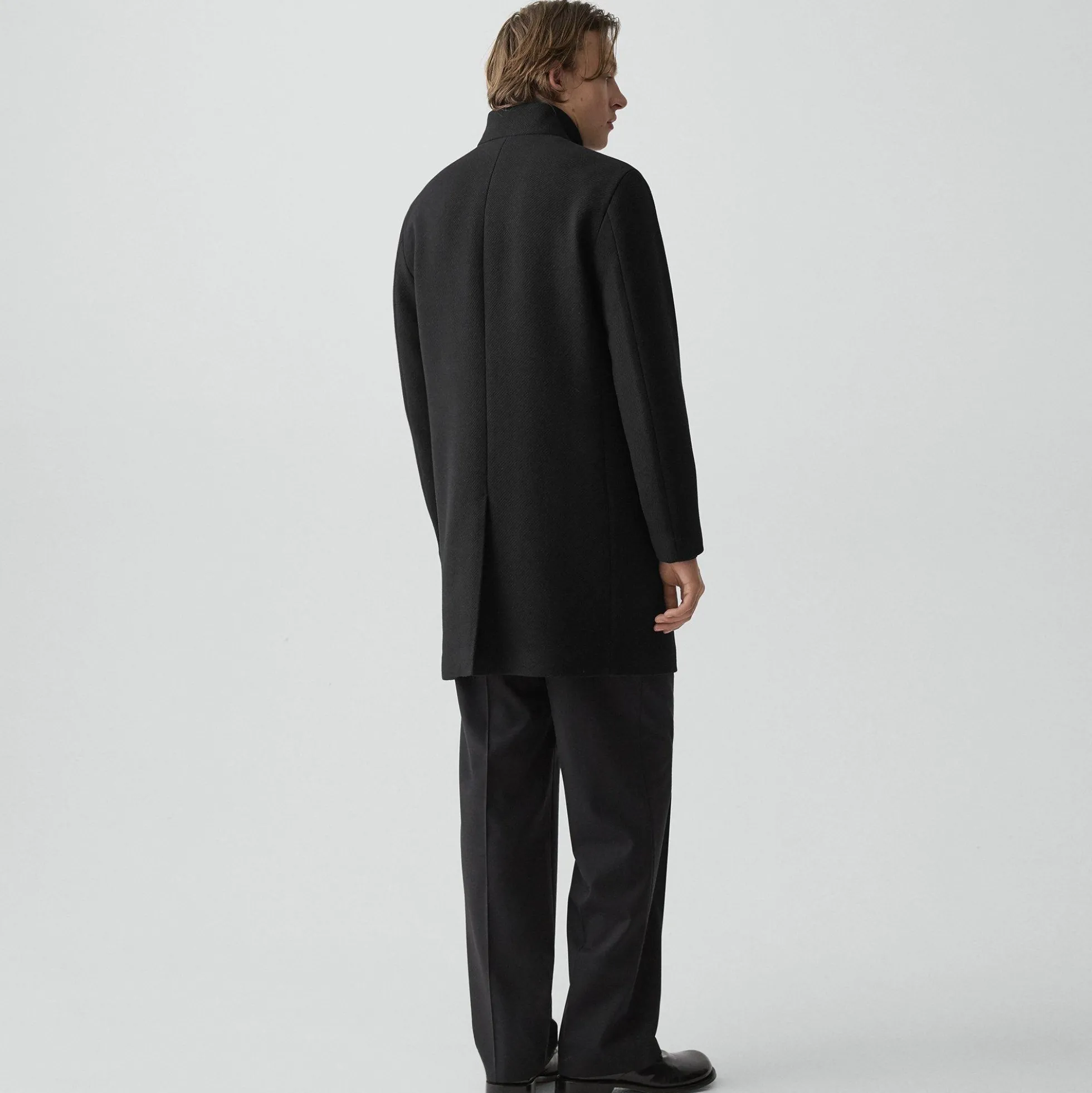 Belvin Coat in Textured Wool-Blend Melton