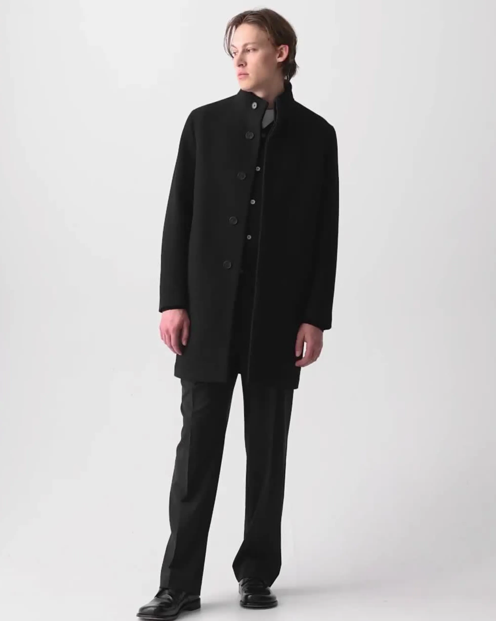 Belvin Coat in Textured Wool-Blend Melton