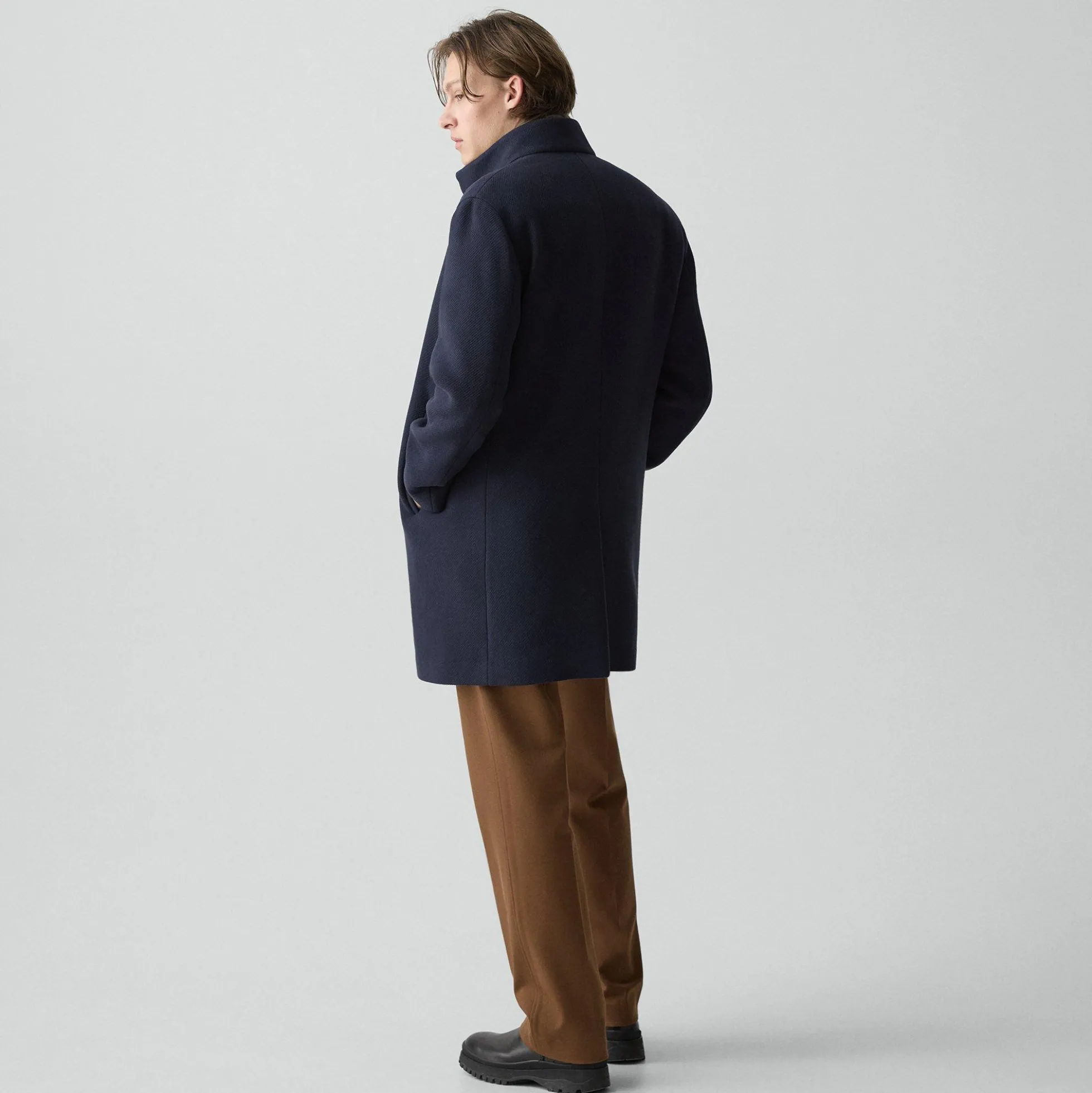 Belvin Coat in Textured Wool-Blend Melton