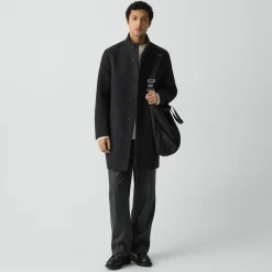 Belvin Coat in Textured Wool-Blend Melton