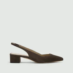 Block Heel Slingback in Suede