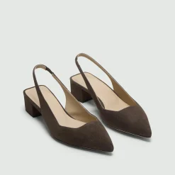Block Heel Slingback in Suede