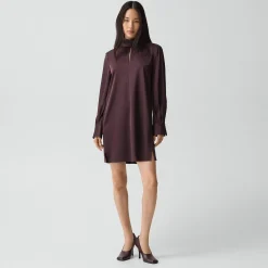 Blouson Sleeve Dress in Satin