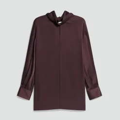 Blouson Sleeve Dress in Satin