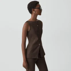 Boatneck Cutaway Top in Good Linen