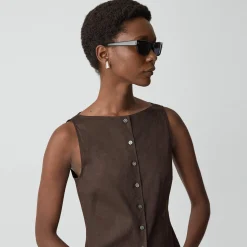 Boatneck Cutaway Top in Good Linen
