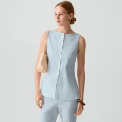 Boatneck Cutaway Top in Good Linen