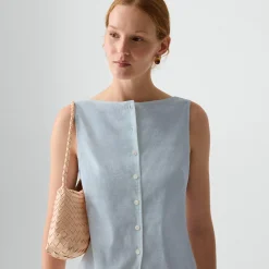 Boatneck Cutaway Top in Good Linen