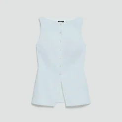 Boatneck Cutaway Top in Good Linen