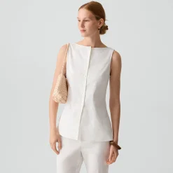 Boatneck Cutaway Top in Good Linen