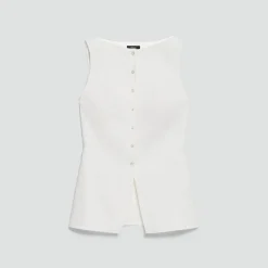Boatneck Cutaway Top in Good Linen