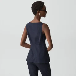 Boatneck Cutaway Top in Good Linen