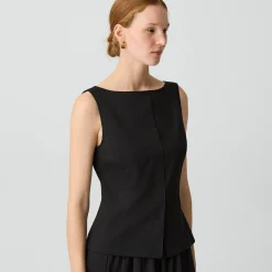 Boatneck Midi Dress in Relaxed Poplin