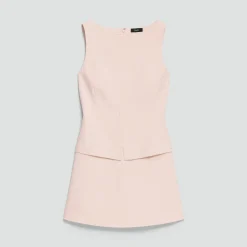 Boatneck Mini Dress in Admiral Crepe