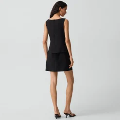 Boatneck Mini Dress in Admiral Crepe