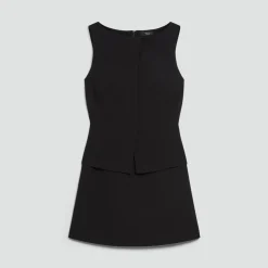 Boatneck Mini Dress in Admiral Crepe