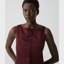 Boatneck Vest in Satin