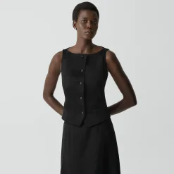 Boatneck Vest in Satin