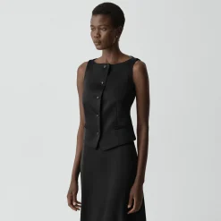 Boatneck Vest in Satin