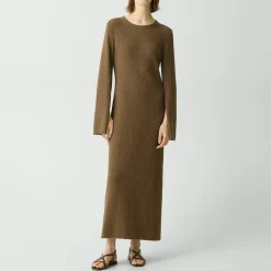 Bouclé Midi Dress in Cotton-Blend