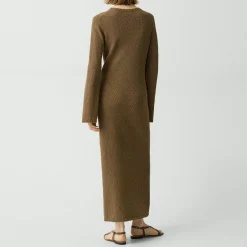 Bouclé Midi Dress in Cotton-Blend