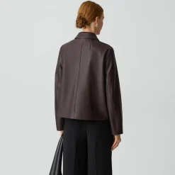 Boxy Patch Pocket Jacket in Leather