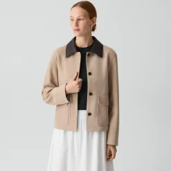 Boxy Patch Pocket Jacket in Suede