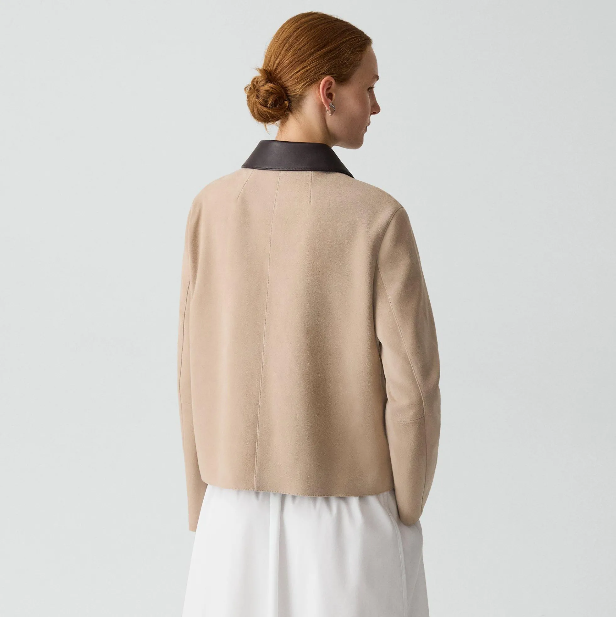 Boxy Patch Pocket Jacket in Suede
