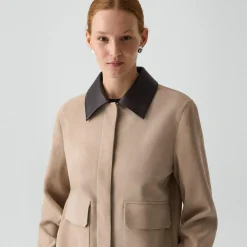 Boxy Patch Pocket Jacket in Suede