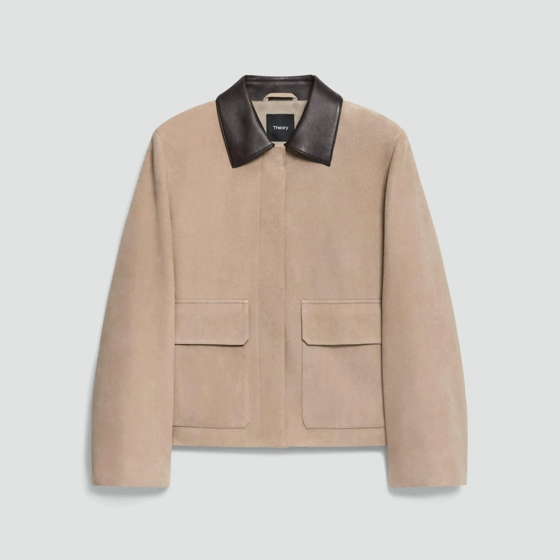Boxy Patch Pocket Jacket in Suede