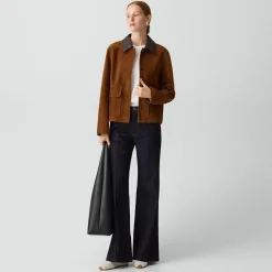 Boxy Patch Pocket Jacket in Suede