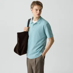 Bron Polo Shirt in Cosmos Slub Cotton