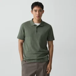 Bron Polo Shirt in Cosmos Slub Cotton