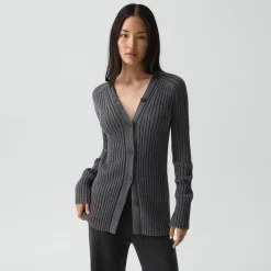 Button-Back Cardigan in Merino Wool